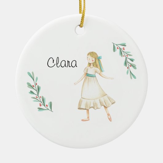 Persoonlijke Nutcracker Clara Keepomwille Keramisch Ornament (Voorkant)