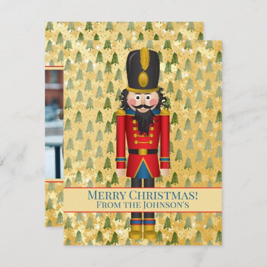 Persoonlijke Nutcracker Foto Kerstmis Kaart (Voorkant / Achterkant)