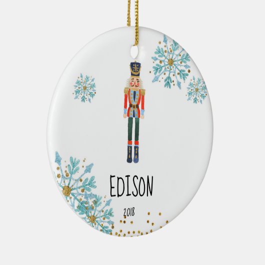 Persoonlijke Nutcracker Ornament voor Baby Boy (Rechts)