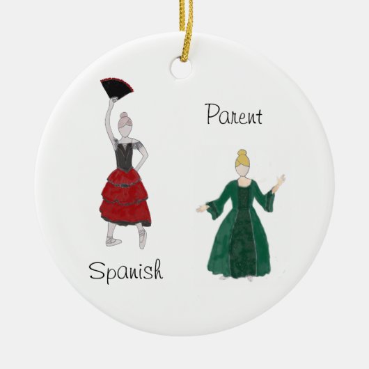 Persoonlijke Nutkraker Spaans/Ouderlijk Keepomwill Keramisch Ornament (Voorkant)