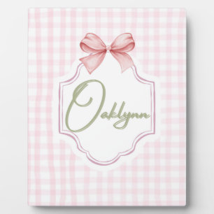 Persoonlijke Oaklynn Baby Meisje Slaapkamer Boog&G Fotoplaat