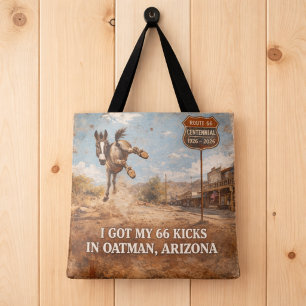 Persoonlijke Oatman Ezel Route 66 Eeuwfeest Cadeau Tote Bag