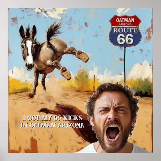 Persoonlijke Oatman Route 66 Foto Poster (Voorkant)