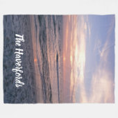 Persoonlijke Ocean Sunset Fleece Deken (Voorkant (Horizontaal))