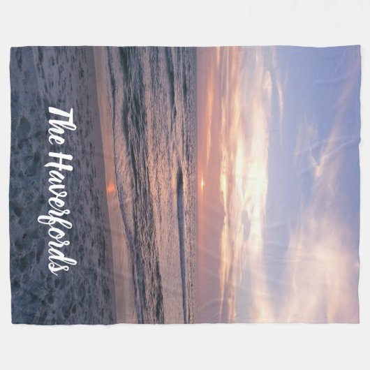 Persoonlijke Ocean Sunset Fleece Deken (Voorkant (Horizontaal))