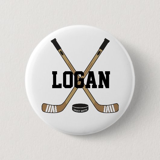 Persoonlijke ockey naam Hockey Pinback Flare Ronde Button 5,7 Cm (Voorkant)