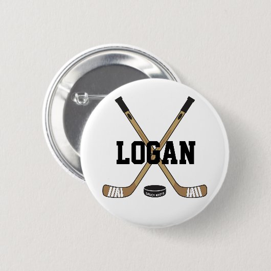 Persoonlijke ockey naam Hockey Pinback Flare Ronde Button 5,7 Cm (Voorkant /achterkant)