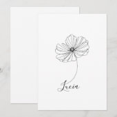 Persoonlijke October Cosmos Geboortebloem Geschenk Kaart (Voorkant / Achterkant)