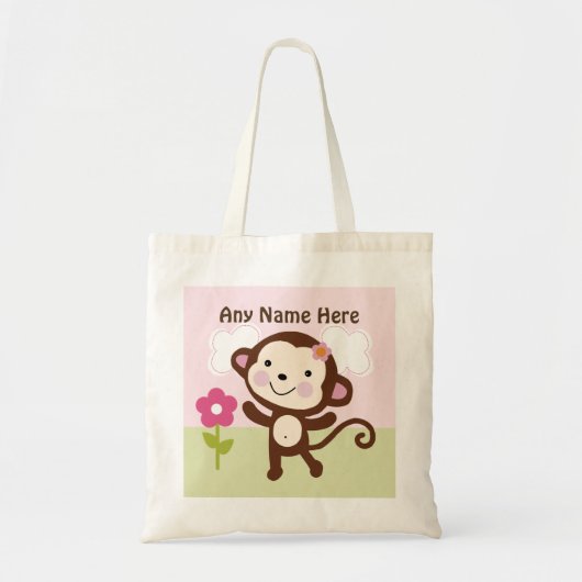 Persoonlijke Oerwoud Girl Monkey-Canvas tas (Voorkant)