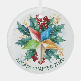 Persoonlijke OES ster en hulst ornament