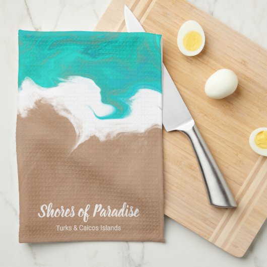 Persoonlijke Oever van het Paradijsstrand Theedoek (Quarter Fold)