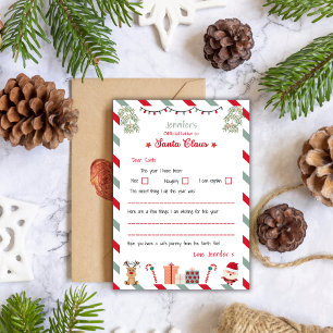 Persoonlijke officiële brief aan Kerstman Noordpoo Kaart