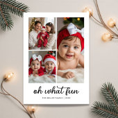 Persoonlijke Oh Wat Leuk Typografie Script Familie Feestdagenkaart