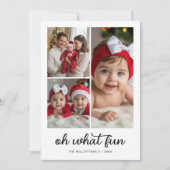 Persoonlijke Oh Wat Leuk Typografie Script Familie Feestdagenkaart (Voorkant)