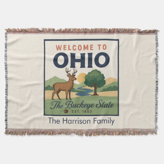 Persoonlijke Ohio Worpdeken Deken (Voorkant)