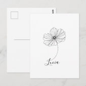 Persoonlijke oktober Cosmos geboortebloem cadeau Briefkaart (Voorkant / Achterkant)