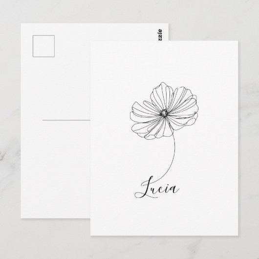 Persoonlijke oktober Cosmos geboortebloem cadeau Briefkaart (Voorkant / Achterkant)