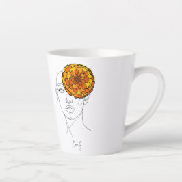 Persoonlijke oktober geboortebloem portret latte mok