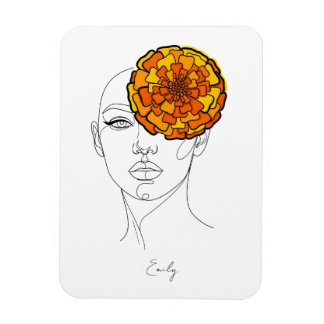 Persoonlijke oktober geboortebloem portret magneet