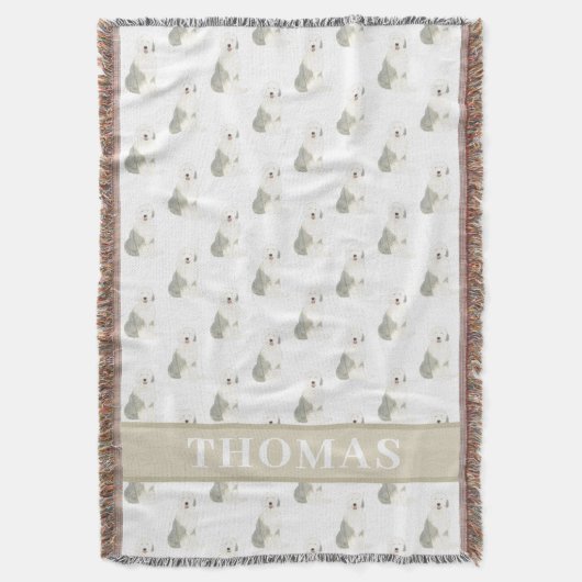 Persoonlijke Old English Sheepdog  Deken (Voorkant Verticaal)