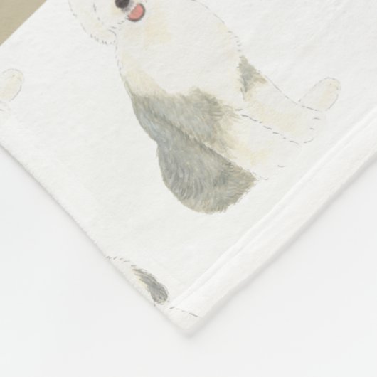 Persoonlijke Old English Sheepdog Fleece Deken (Hoek)