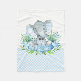 Persoonlijke olifant babydeken voor jongens fleece deken