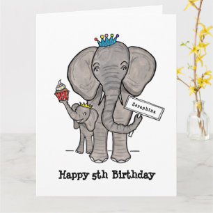 Persoonlijke Olifant en Baby Kaart