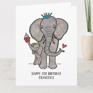 Persoonlijke Olifant en Baby Kaart