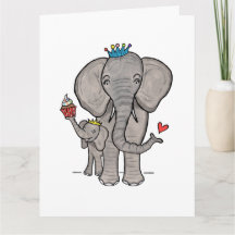 Persoonlijke olifant en baby Moederdagkaart