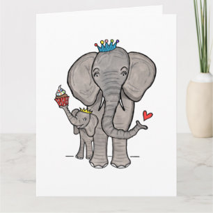 Persoonlijke olifant en baby Moederdagkaart Kaart