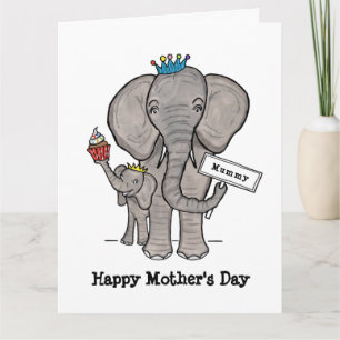 Persoonlijke olifant en baby Moederdagkaart Kaart