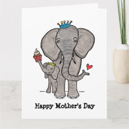 Persoonlijke olifant en baby Moederdagkaart Kaart