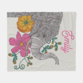 Persoonlijke olifant naam kinderkamer poster fleece deken (Voorkant (Horizontaal))