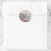 Persoonlijke Olifant Naam Ronde Sticker (Tas)