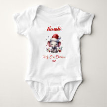 Persoonlijke olifant voor eerste kerst van baby