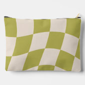 Persoonlijke Olijfgroene Retro Geruite Golf Etui (Achterkant)