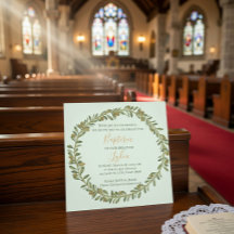 Persoonlijke olijfkrans doop uitnodiging