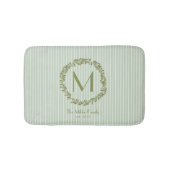 Persoonlijke olijfkrans monogram badmat (Voorkant)