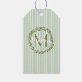 Persoonlijke olijfkrans monogram cadeaulabel (Voorkant)