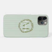 Persoonlijke olijfkrans monogram Case-Mate iPhone case (Achterkant (horizontaal))