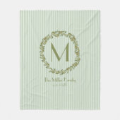 Persoonlijke olijfkrans monogram  fleece deken (Voorkant)