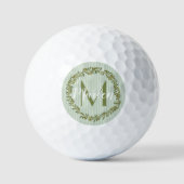 Persoonlijke Olijfkrans Monogram Golfballen (Voorkant)