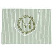 Persoonlijke olijfkrans monogram groot cadeauzakje (Voorkant)