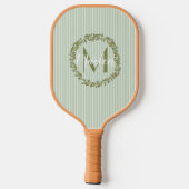 Persoonlijke olijfkrans monogram pickleball paddle (Achterkant)