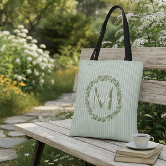 Persoonlijke olijfkrans monogram tas