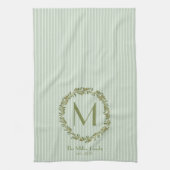 Persoonlijke Olijfkrans Monogram Theedoek (Verticaal)