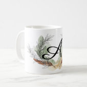 Persoonlijke Olijftak Monogrammok | Botanisch Koffiemok (Voorkant links)