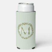 Persoonlijke olijftakkrans monogram seltzer blikjeskoeler (Seltzer Achterkant)