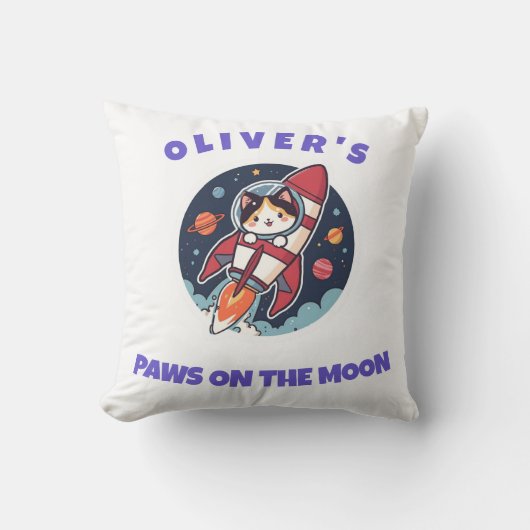 Persoonlijke Oliver's Rocket Cat Worpkussen Kussen (Voorkant)