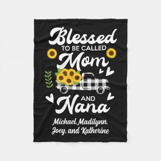Persoonlijke oma Blessed Mam Nana Grandkids Fleece Deken (Voorkant)